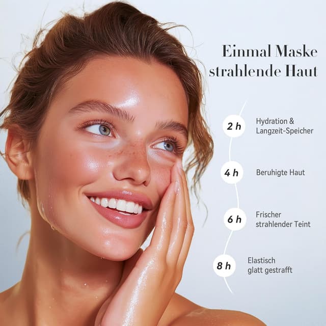 Detalle de Bagavs Collagen Maske Overnight mit Kollagen – Intensive Tuchmaske für straffere Haut, 4 Stück