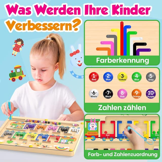 Thumbnail 1 de Dusor Montessori Labyrinth Magnetspiel 2–3 Jahre