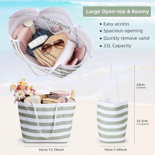 Thumbnail 6 de KALIDI Strandtasche XXL Familie – wasserdichte Badetasche für Strand, Reisen und Einkaufen