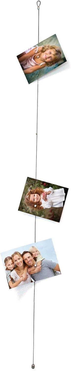 Detalle de Walther Design Photo Corde Argent 1,5 m en métal Double Pack (MD150SD) avec 10 aimants