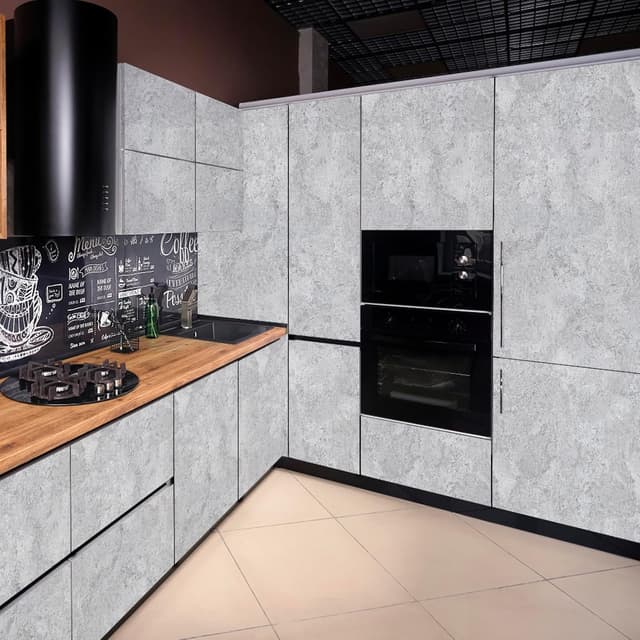 Detalle de Hode Klebefolie Möbel Grau 30×300 cm – Betonoptik, selbstklebend und wasserabweisend