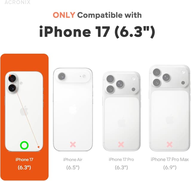 Detalle de ACRONIX Compatible iPhone 17 Case 6.3" Slim Liquid Silicone Cover (Purple)