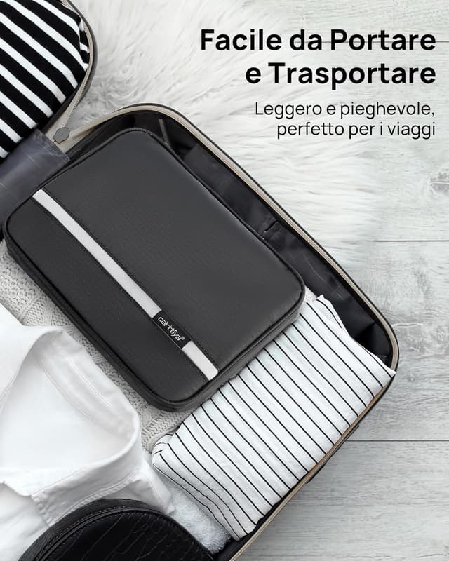 Detalle 2 de Carttiya Beauty Case da Viaggio grande impermeabile con gancio in metallo (Nero)