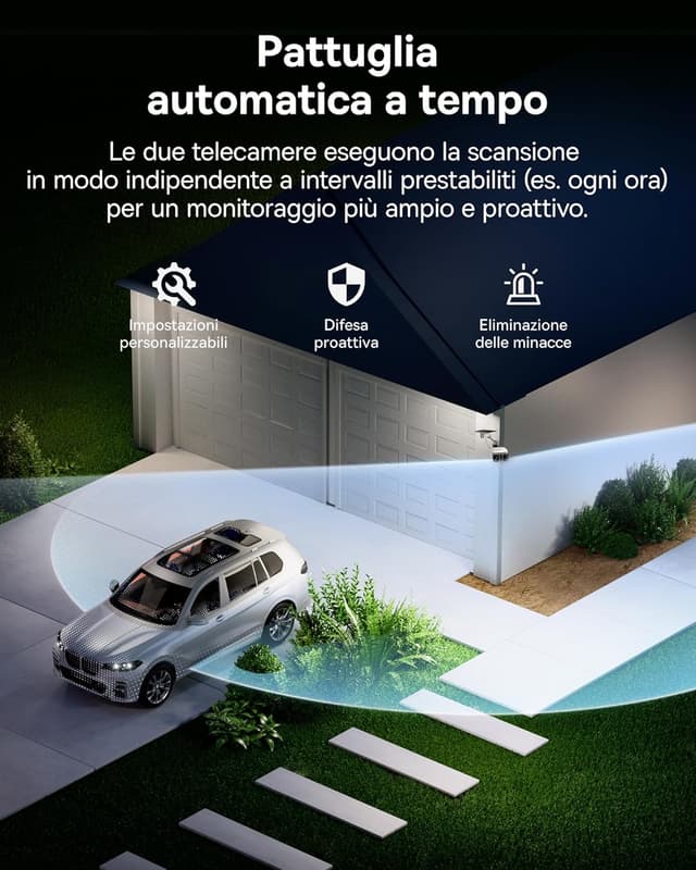 Detalle 2 de Baseus Security X1 Pro telecamera di sorveglianza esterna solare con tracking AI e doppia lente 3K