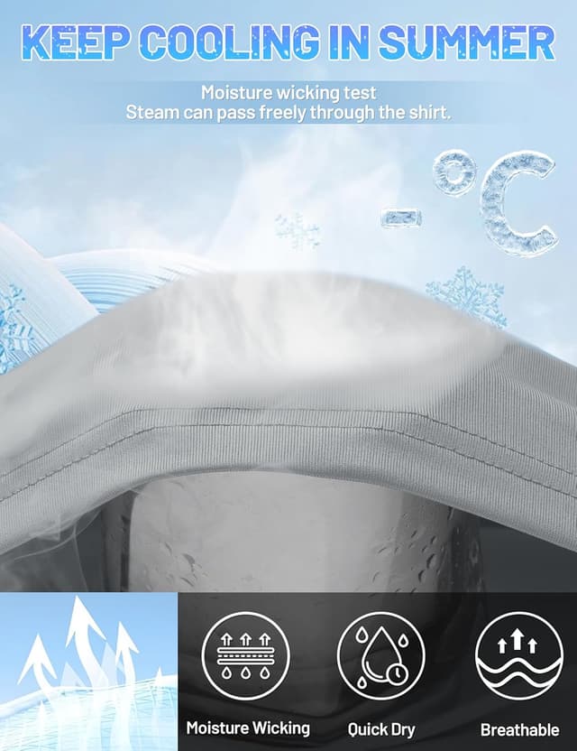 Detalle de TACVASEN UPF 50+ hoodie top for men