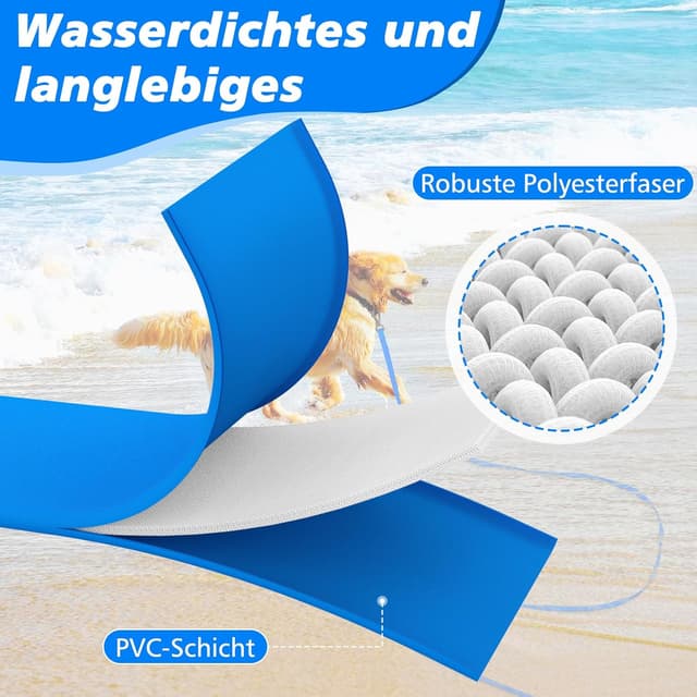 Detalle de X XBEN Wasserfeste Schleppleine für Hunde mit abschließbarem Karabiner (3–30 m), Neon Blau