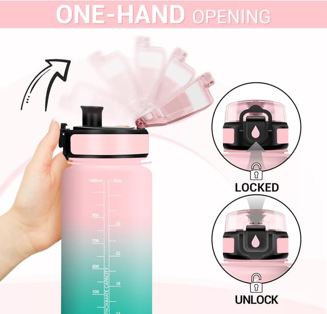 Thumbnail 2 de Gourde sport 1L avec filtre sans BPA