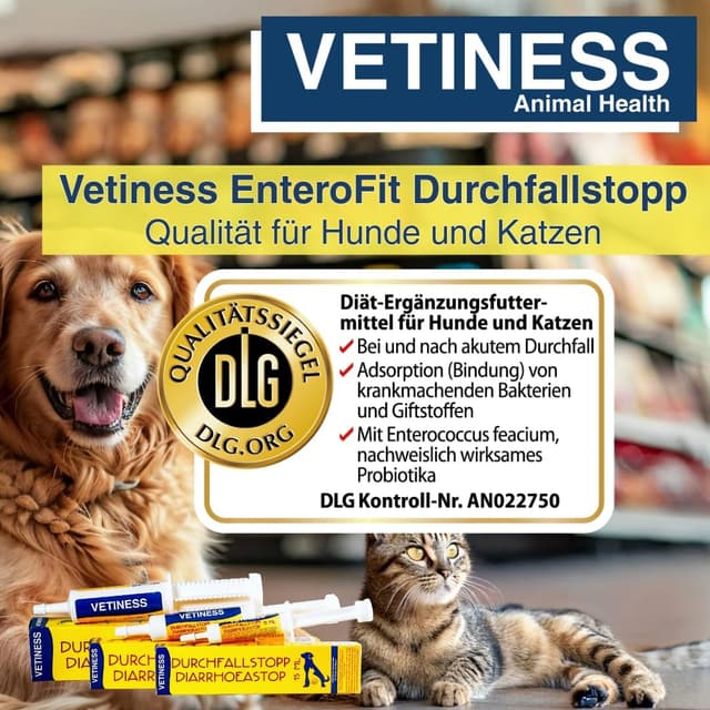 Detalle 2 de vetiness EnteroFit 60 ml Durchfallstopp Paste für Hunde