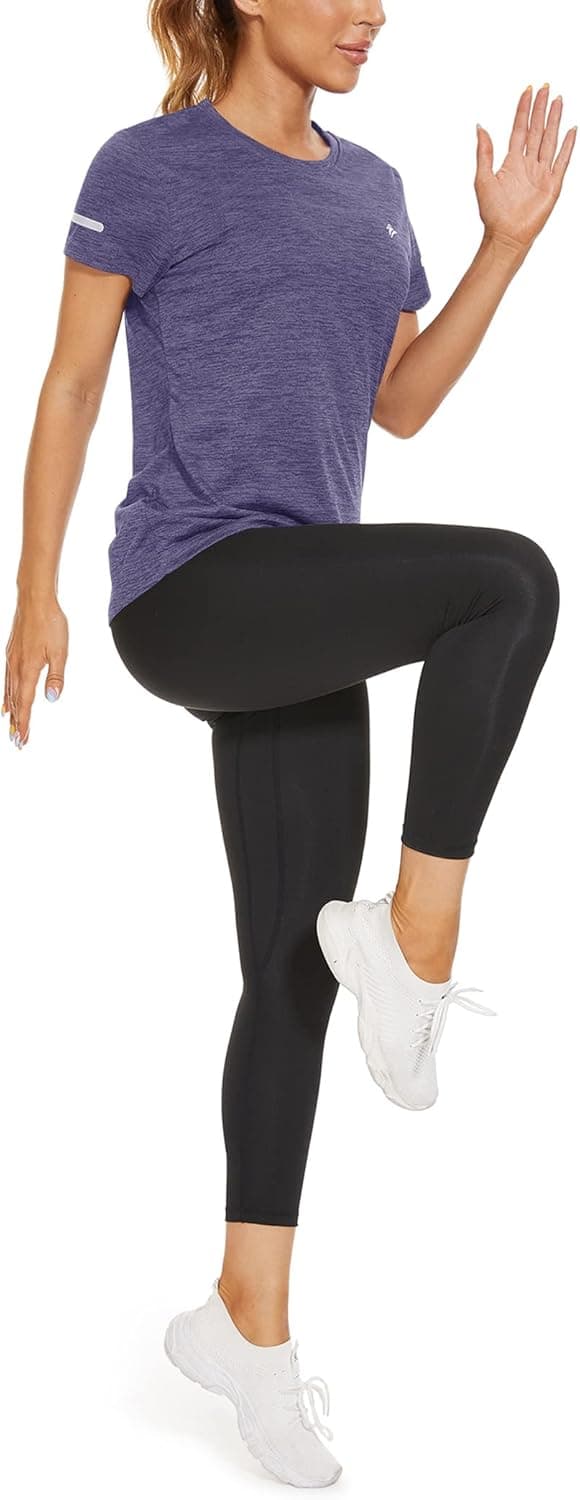 Thumbnail 6 de KEFITEVD ladies short sleeve sport top with quick-dry polyester and reflective trims