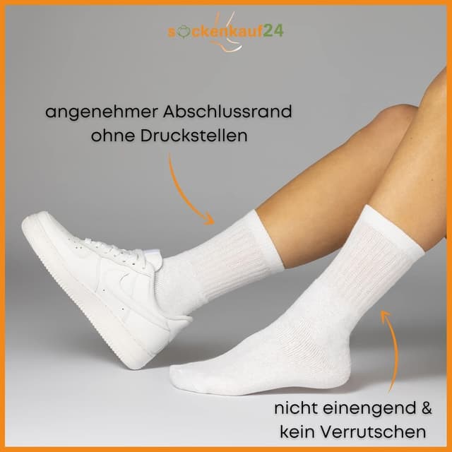 Detalle de 10–20–30 Paar Sportsocken / Tennissocken als Arbeitssocken (Herren & Damen) aus Baumwolle