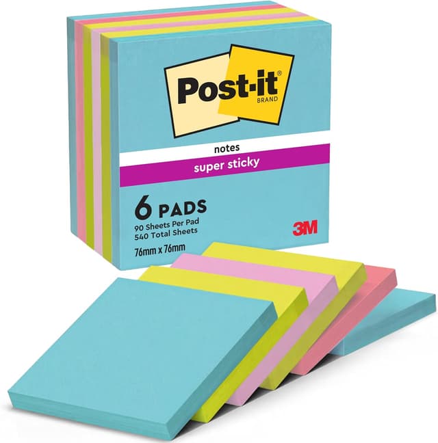 Detalle de Post-It Notes Super Sticky Cosmic 76 mm