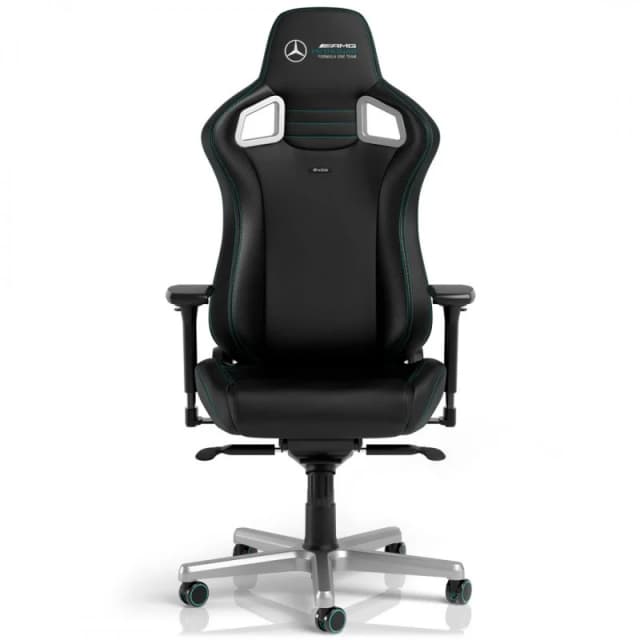 Detalle de Noblechairs Epic Cuero PU Mercedes-AMG Petronas F1 Team Silla Gaming Negra (Edición 2021)