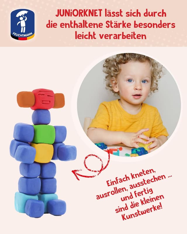Thumbnail 2 de Feuchtmann JUNiORKNET Basic+ Knetset 8x33g