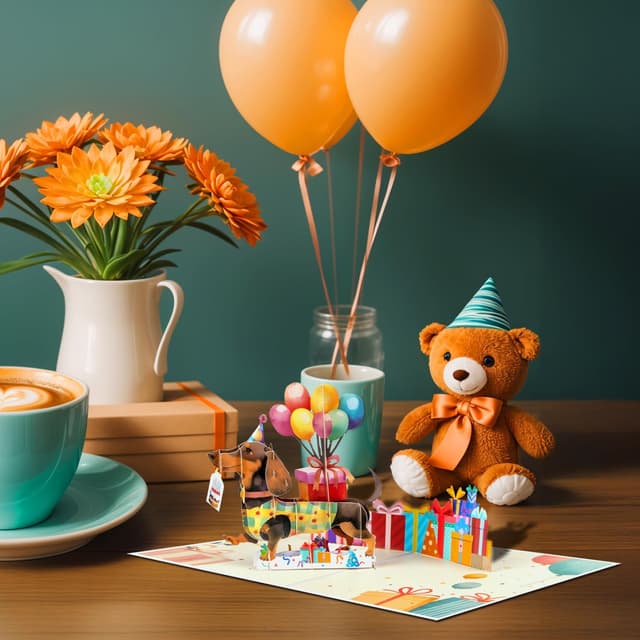 Detalle 1 de Magic Ants 3D Geburtstagskarte Hund