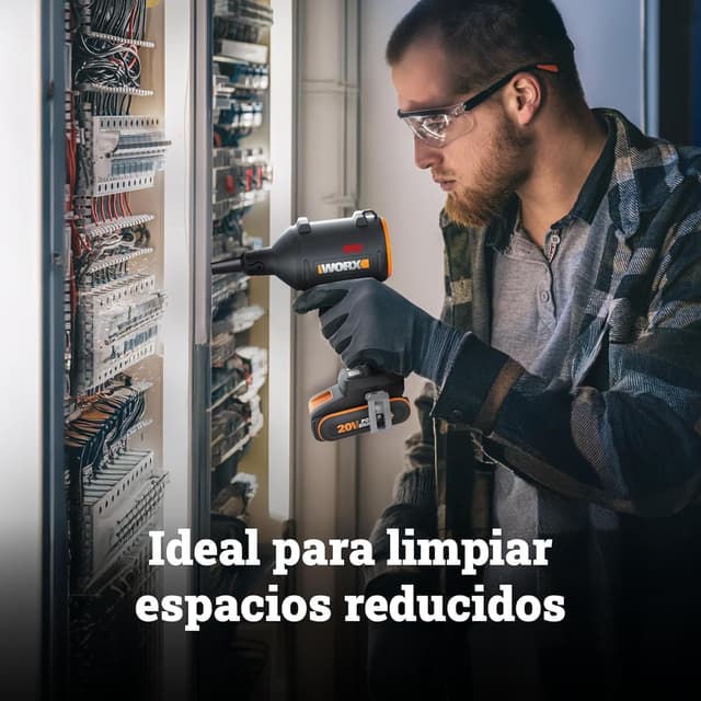 Detalle 2 de WORX 20V Akku-Staubläser mit bürstenlosem Motor – Luftgebläse, Aufblasgerät & 4 Geschwindigkeiten