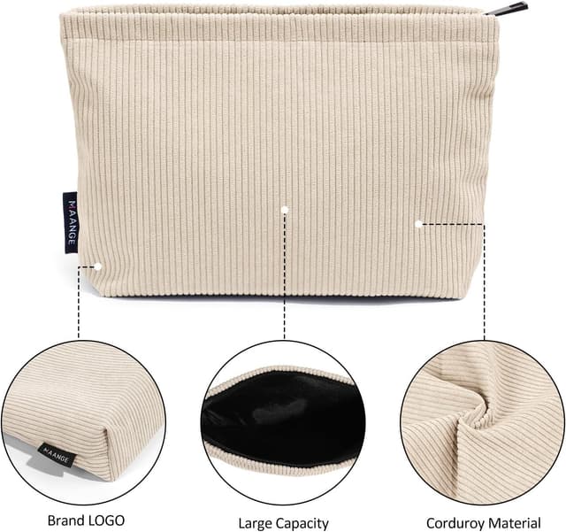 Detalle de MAANGE Schminktasche Cord Beige 8,89