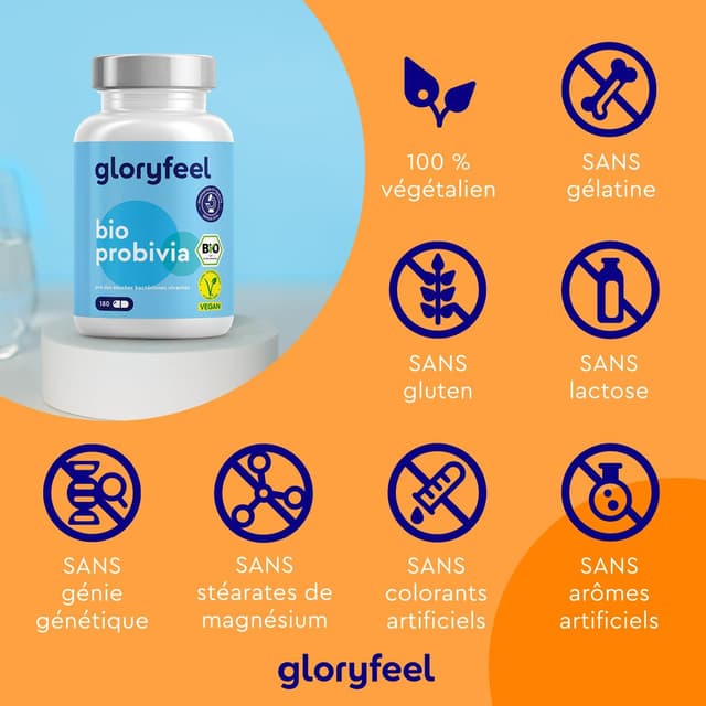 Detalle de Bio Probivia – Ferments lactiques biologiques avec inuline, 180 gélules végétales (2 mois)