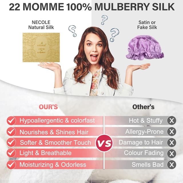 Thumbnail 1 de Necole 22 Momme 100% Mulberry Silk Bonnet for Sleep 🧖♀
