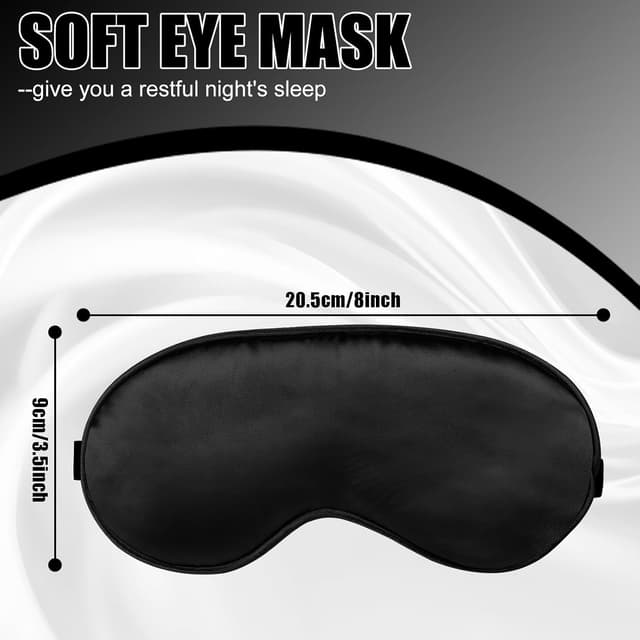 Detalle 2 de Lanjue 2er-Set Seiden-Schlafmasken für Damen und Herren – lichtblockierend, verstellbares Gummiband