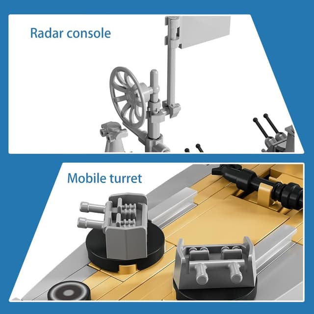 Detalle de MISINI M6320 Military Series WWII: USS Missouri Battleship Klemmbausteine (2228 Teile)