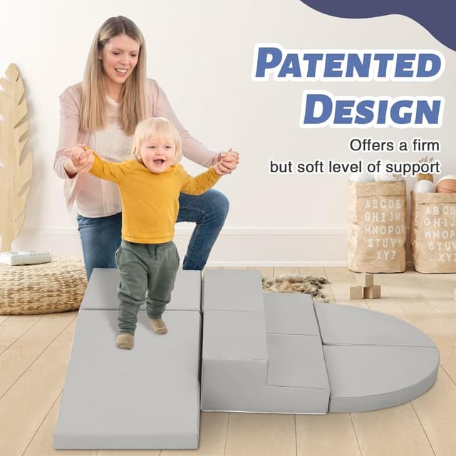 Detalle 2 de TODIBY 6-Piece Soft PU Leather Toddlers Climbing Toys Set (Indoor Climb & Crawl Play Gym)