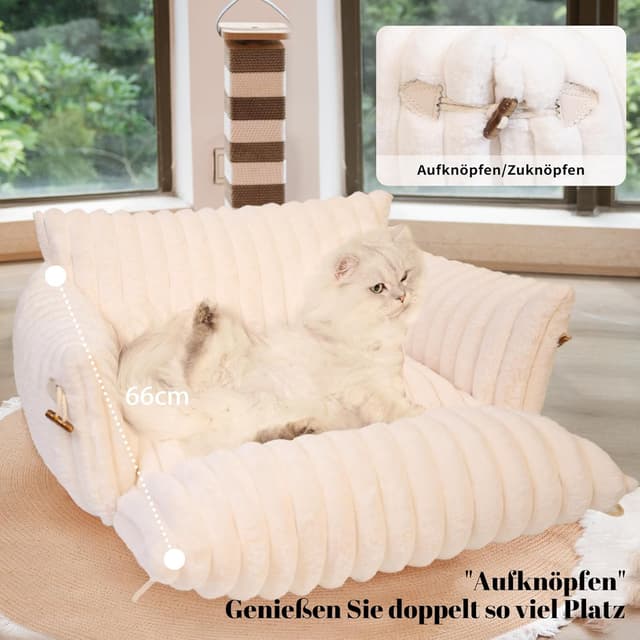 Detalle 2 de CheerPals Extended Cat Sofa 63×55–66 cm cat bed 🐱