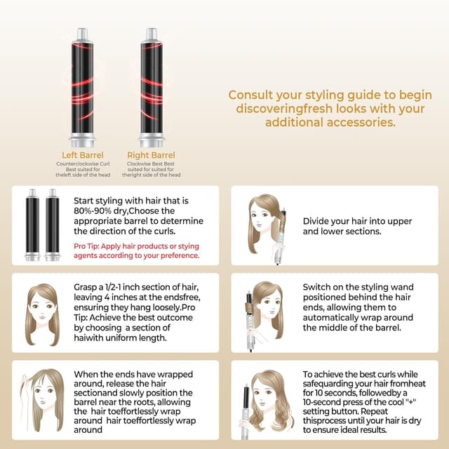 Thumbnail 6 de OKWRAP Hair Styler Set 7 in 1 – Airstyler mit ionischem Luftstrom, 110.000 U/min und 79–86 dB