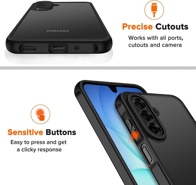 Thumbnail 6 de iVoler Hülle für Samsung Galaxy A17 4G / 5G mit Panzer-Schutzglas (2er-Set) – stoßfest & kratzfest, matt, schwarz