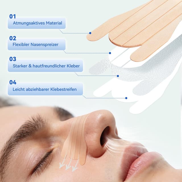 Detalle 2 de Nasenpflaster Schnarchstopper 80 Stück