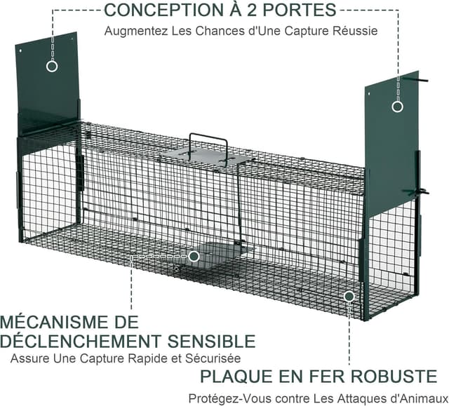 Thumbnail 2 de Pawhut Piège de Capture 2 entrées