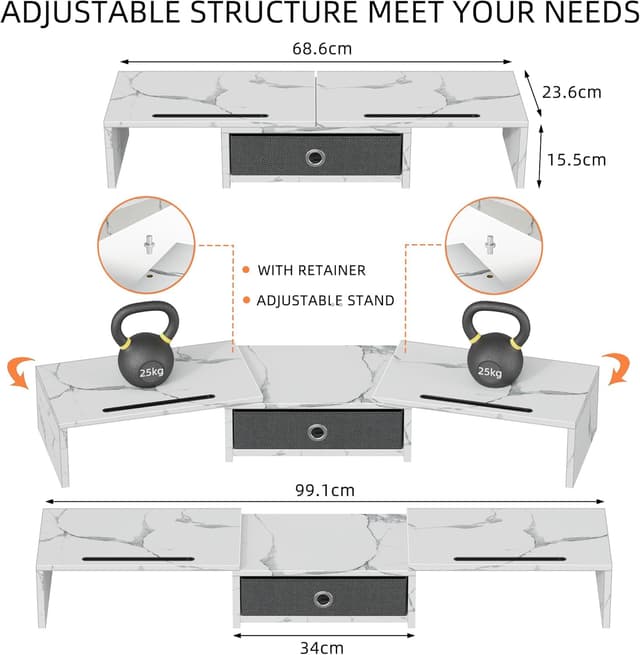 Detalle 2 de OYRREU Monitorständer 15,5 cm Schreibtisch