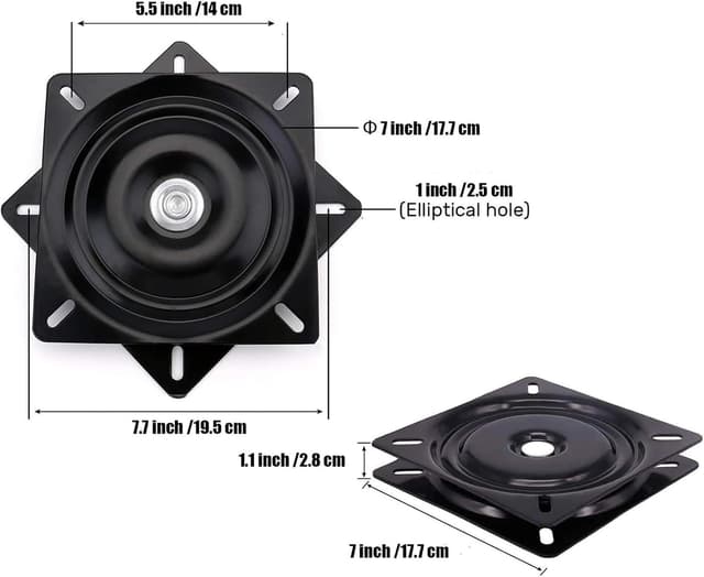Detalle de Plateau tournant à roulement à billes 360° LZYKJGS, 177 x 177 x 28 mm