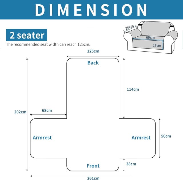 Detalle de Ystyle Copridivano 2 posti con braccioli, effetto antiscivolo e antifumo per gatti, grigio scuro