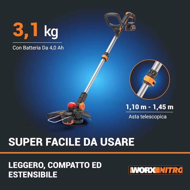 Thumbnail 2 de WORX Nitro WG173E.9 tagliaerba a batteria 20 V brushless, circuito di taglio da 33 cm (solo utensile)