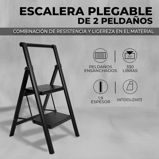 Detalle 2 de UZIRO Escalera plegable 3 peldaños