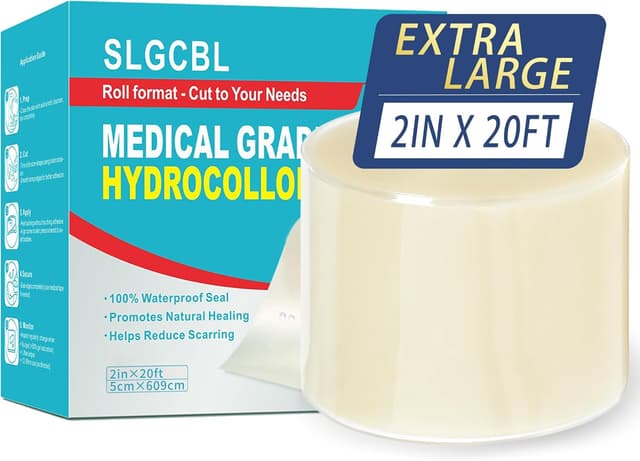 Detalle de Hydrokolloid Pflaster Rolle, 5 cm x 600 cm – extra groß, selbstklebend, flexibel & wasserdicht