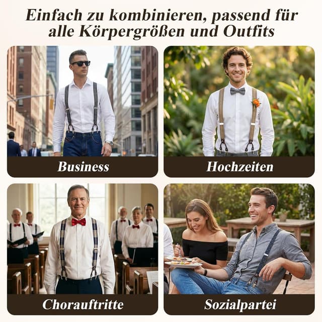 Detalle 2 de KANGDAI Hosenträger Herren mit 3,5 cm Clip