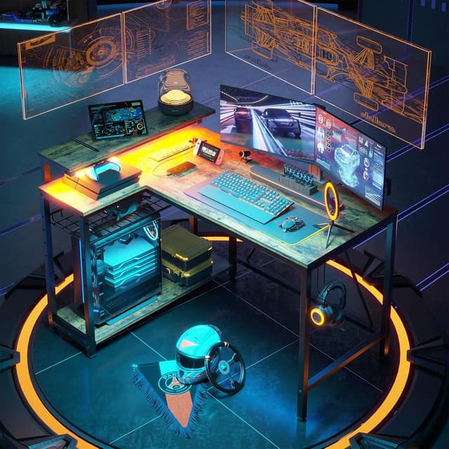 Detalle 2 de Bestier L-shaped desk 106.5cm with USB