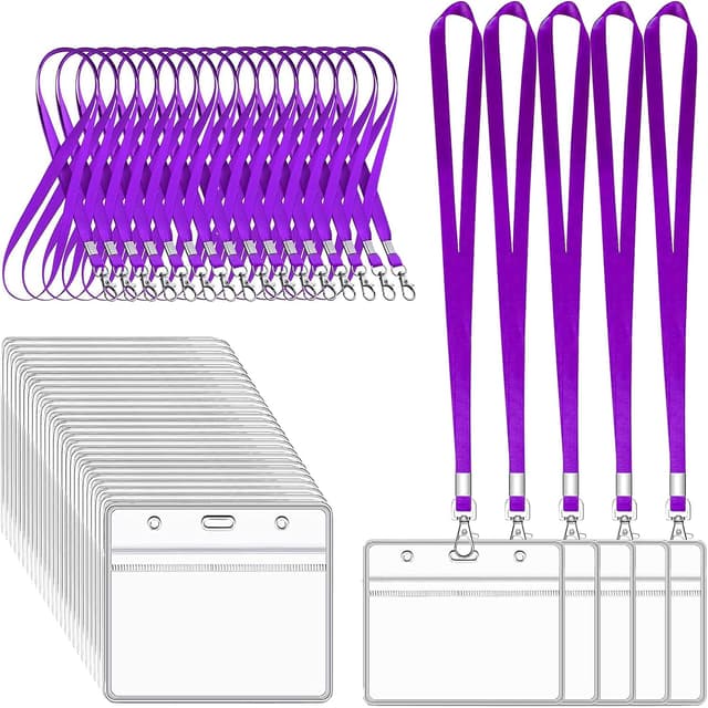 Detalle de XHDA Purple lanyard set with 30 card holders