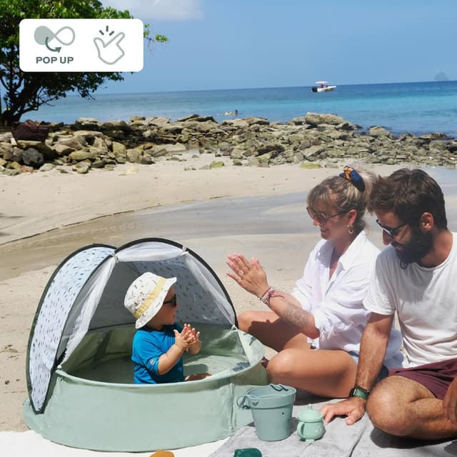 Detalle de Babymoov Aquani Provence — aire de jeux 3 en 1 anti-UV FPS 50+ avec moustiquaire et point d’eau