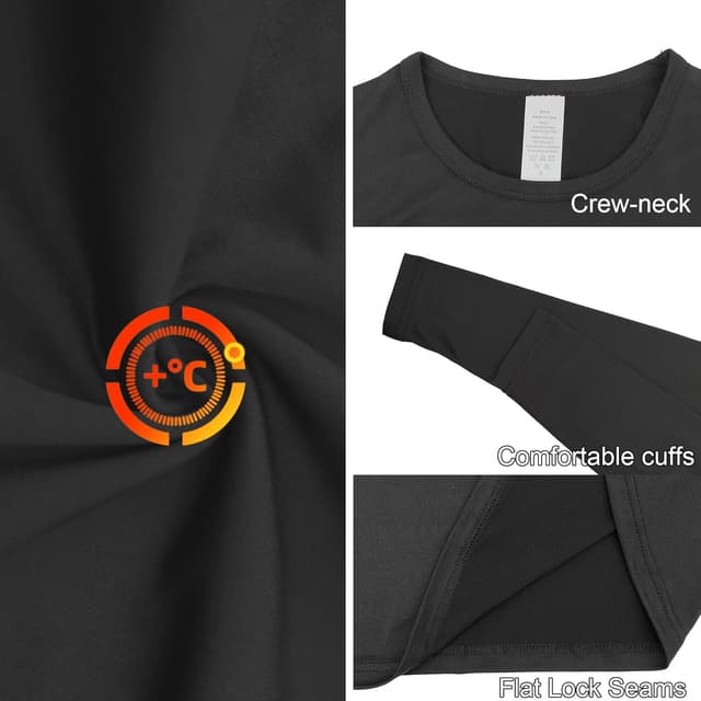 Detalle de LNFINTDO Lot de 2 sous-vêtements thermiques pour homme à manches longues