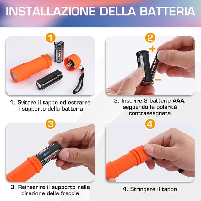 Detalle de EverBrite Torcia UV LED portatile da 395 nm (confezione da 6 pezzi, 6 colori) per rilevare macchie e urina di animali