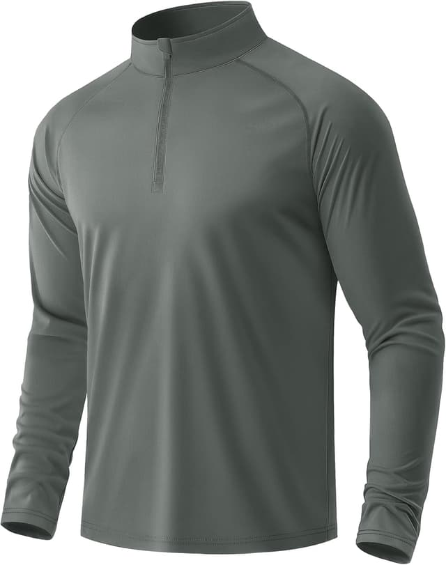 Detalle de MAGCOMSEN Rashguard con UPF 50+ da uomo a maniche lunghe con zip 1/4