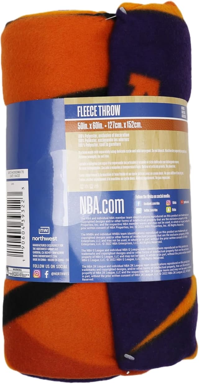 Detalle de Northwest NBA Phoenix Suns Fleece Throw Blanket (50" x 60"), Campaign