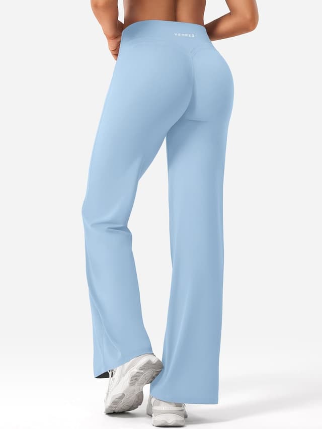 Detalle 2 de YEOREO Straight Leggings für Damen – blickdichte High-Waist Yoga- und Gym-Hose mit nahtfreiem Front-Design