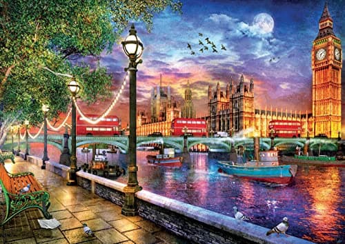 Detalle 2 de Educa Puzzle 2000 Piezas Londres al Atardecer 🖼️ Incluye Pegamento
