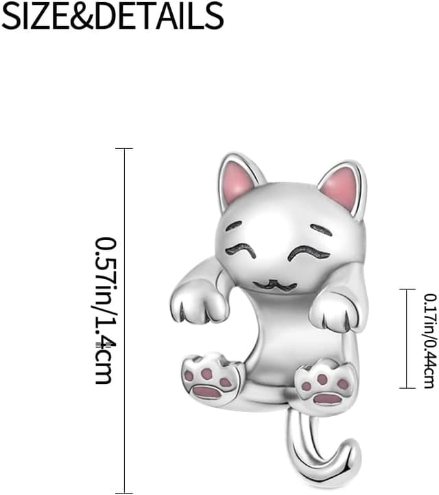 Detalle de KUNSIR Charm Anhänger aus 925 Sterling Silber mit Zirkonia – für Armband Charms & Beads (passend für europäische Armbänder)