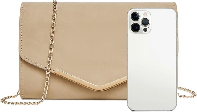 Detalle de Miss Lulu pochette et clutch femme avec chaîne et compartiment zippé – modèle pratique