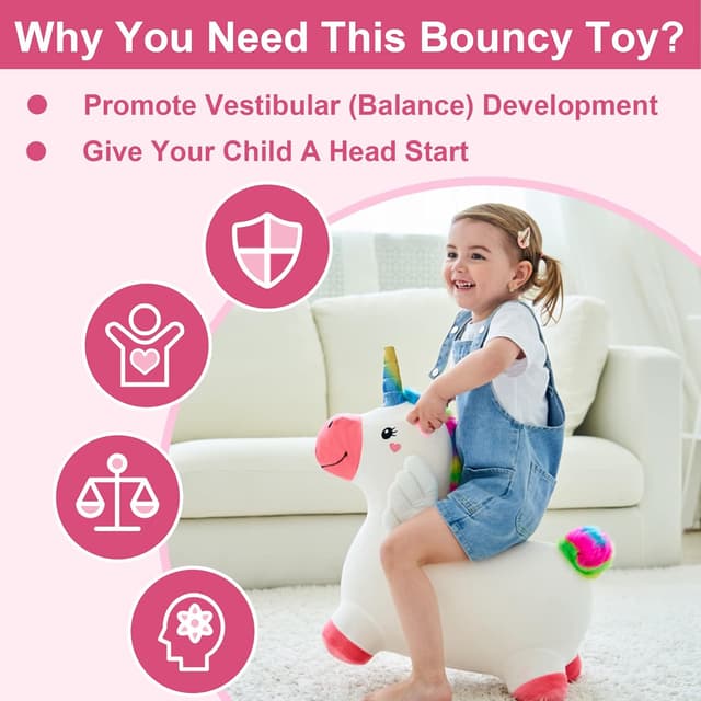 Detalle 2 de iPlay iLearn Bouncy Pals Hopping Unicorn 18M
