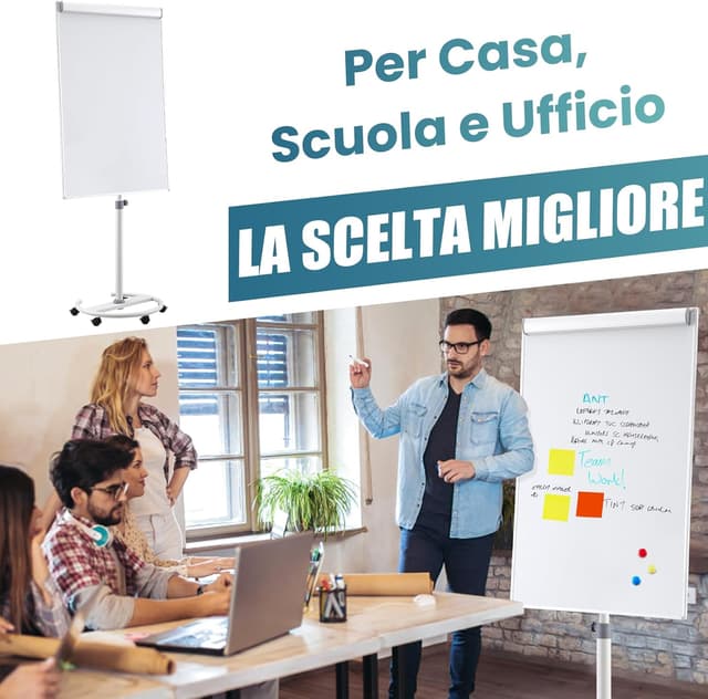 Thumbnail 6 de MAKELLO Lavagna Magnetica Mobile 100x65 cm con altezza regolabile e cavalletto